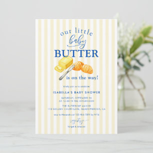 Boter Gele Strepen Baby Shower Kaart