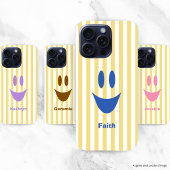 Boter Gele Strepen Cute Blauwe Smiley iPhone Hoesje