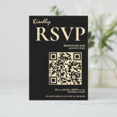 Boter Gele Trouw QR Code RSVP Informatiekaartje (Staand voorkant)