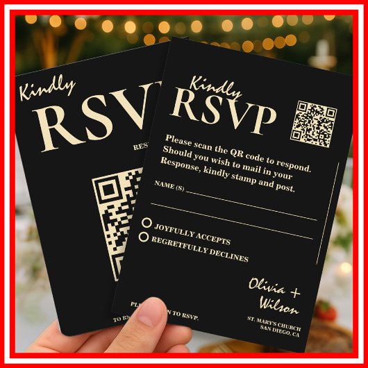 Boter Gele Trouw QR Code RSVP Informatiekaartje