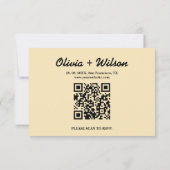 Boter Gele Trouw QR Code RSVP Kaartje (Achterkant)