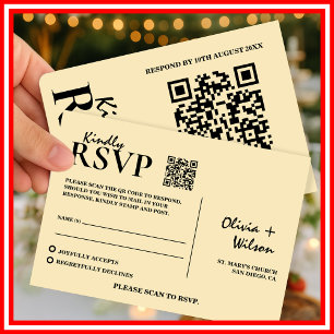 Boter Gele Trouw QR Code RSVP Kaartje