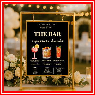 Boter Gele Trouw Signature Dranken Bar Menu Poster