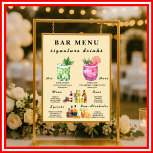 Boter Gele Trouwbarmenu Poster