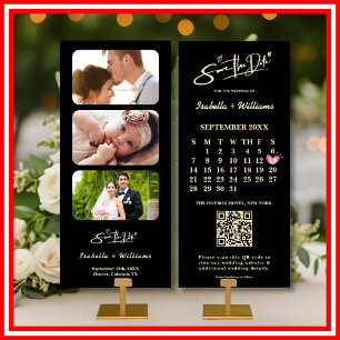 Boter Gele Trouwfoto QR-code Elegant