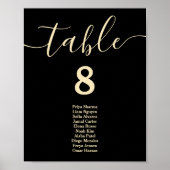 Boter Gele Trouwtafel Stoelen Plattegrond Poster (Voorkant)