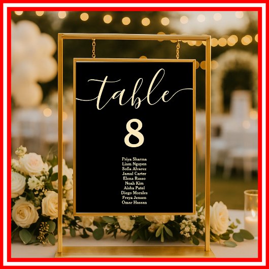 Boter Gele Trouwtafel Stoelen Plattegrond Poster