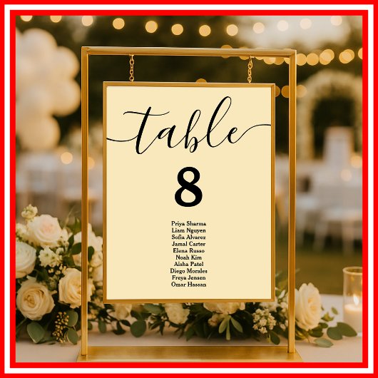 Boter Gele Trouwtafel Stoelen Plattegrond Poster