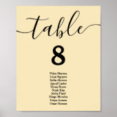 Boter Gele Trouwtafel Stoelen Plattegrond Poster (Voorkant)