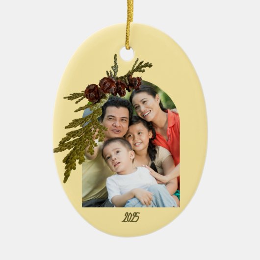 Boter Gele Varent Foto Keramisch Ornament (Voorkant)