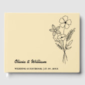 Boter Gele Wilde Bloemen Bruiloft Gastenboek (Voorkant)