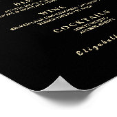 Boter Gele Wilde Bloemen Bruiloftsbar Menu  Poster (Hoek)