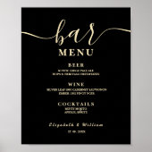 Boter Gele Wilde Bloemen Bruiloftsbar Menu  Poster (Voorkant)