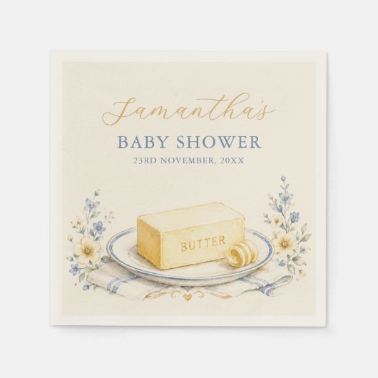 Boter Geloof het Boter Baby Shower Crème Servetten (Voorkant)