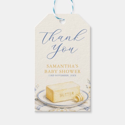 Boter Geloof Het Boter Baby Shower Dankjewel Cadeaulabel (Voorkant)
