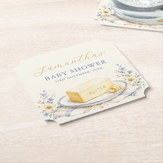 Boter Geloof het Boter Baby Shower Kartonnen Onderzetters (Gekanteld)