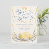Boter Geloof Het Gele Boter Baby Shower Kaart (Staand voorkant)