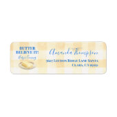 Boter Geloof Het Gele Gingham Jongen Baby Borrel Etiket (Voorkant)
