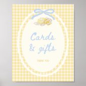 Boter Half Geel Gingham Kaarten en Cadeaus Poster (Voorkant)