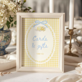Boter Half Geel Gingham Kaarten en Cadeaus Poster