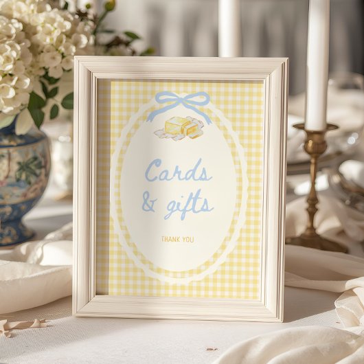Boter Half Geel Gingham Kaarten en Cadeaus Poster