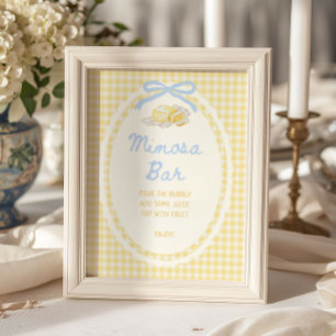 Boter Half Geel Gingham Mimosa Bar Poster