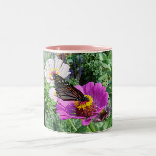 Boter in de tuin tweekleurige koffiemok