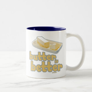 Boter is beter tweekleurige koffiemok