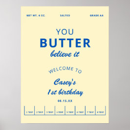 Boter Je Boter Geloof Gele Verjaardag Welkom Poster