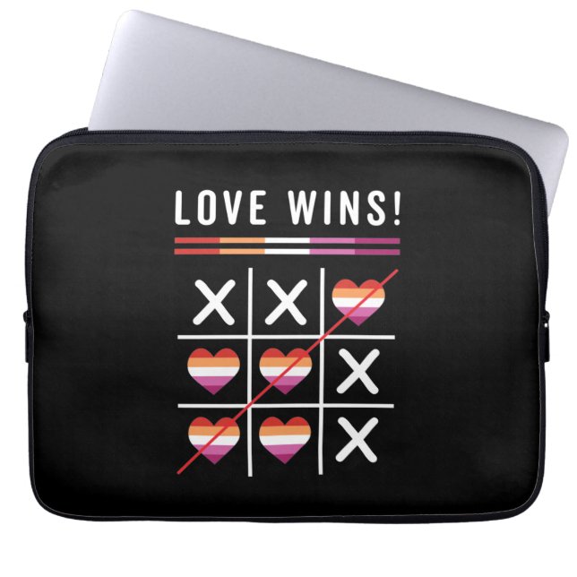 Boter, Kaas en Eieren Love Wint LGBTQ Lesbische Tr Laptop Sleeve (Voorkant)