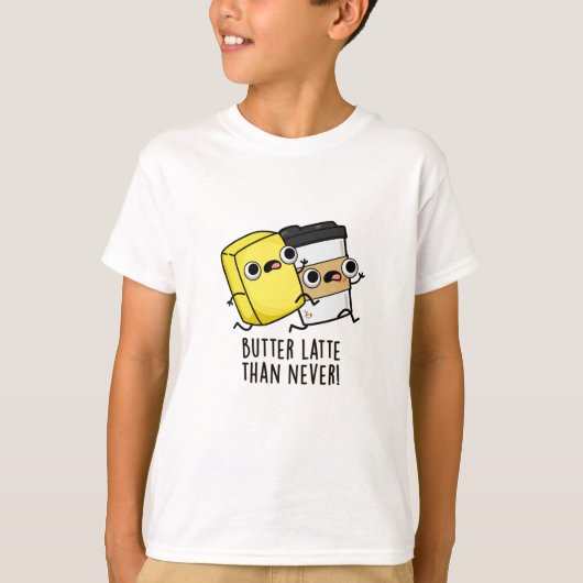 Boter laat dan nooit grappig eten t-shirt (Voorkant)