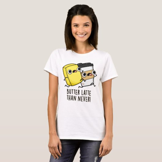 Boter laat dan nooit grappig eten t-shirt (Voorkant volledig)