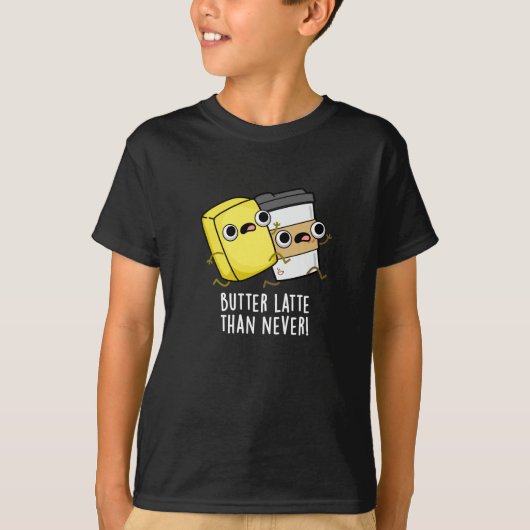 Boter laat dan nooit grappig eten t-shirt (Voorkant)