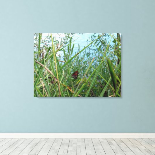 Boter langs de rivier canvas afdruk (Insitu (Houten vloer))