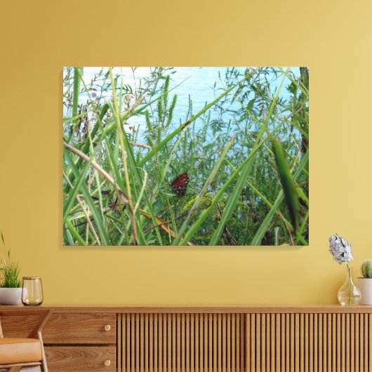 Boter langs de rivier canvas afdruk (Insitu (Woonkamer))