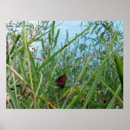 Boter langs de rivier poster