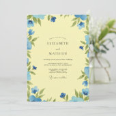 Boter Maagdenpalm Loof Eucalyptus Bruiloft Kaart (Staand voorkant)