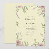 Boter Mauve Blad Bruiloft Kaart (Voorkant / Achterkant)