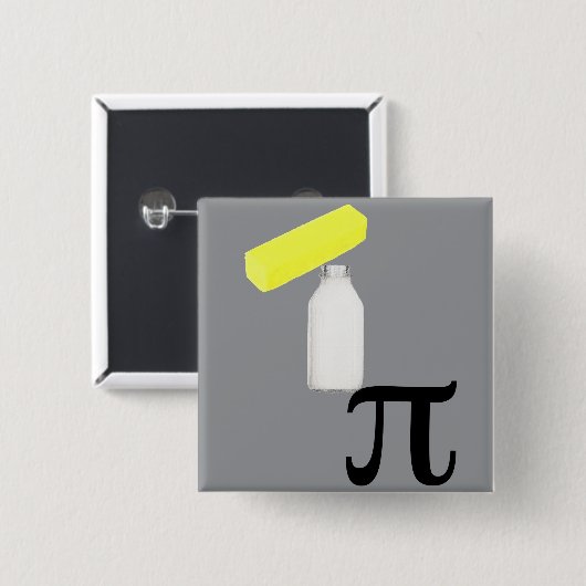 Boter-melk Pi Knop Vierkante Button 5,1 Cm (Voorkant /achterkant)