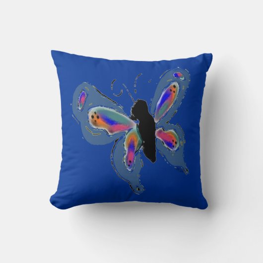 Boter met blauwe achtergrond kussen (Voorkant)