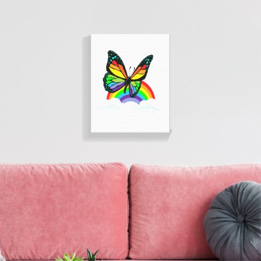 Boter met regenboog canvas afdruk (Insitu (Woonkamer))