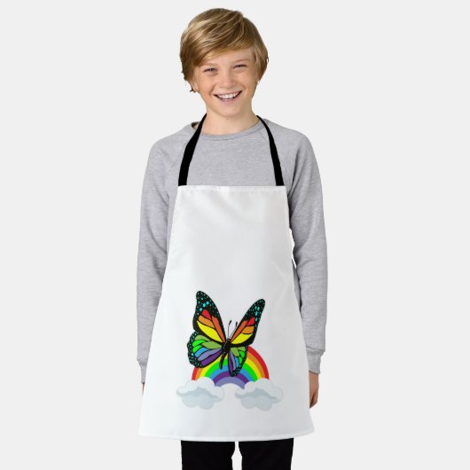 Boter met regenboog schort (Gedragen)