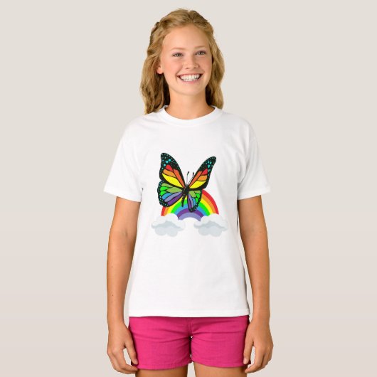 Boter met regenboog t-shirt (Voorkant volledig)