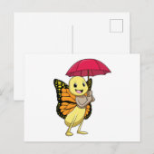 Boter met Umbrella Briefkaart (Voorkant / Achterkant)