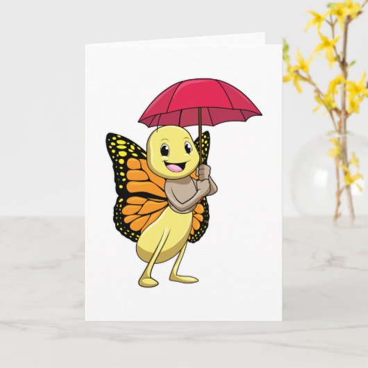 Boter met Umbrella Kaart (Gele Bloem)