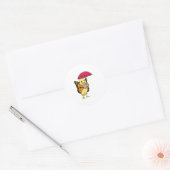 Boter met Umbrella Ronde Sticker (Envelop)