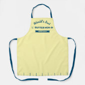 Boter Moeder Extra Zout Schort | Geel en Blauw (Voorkant)