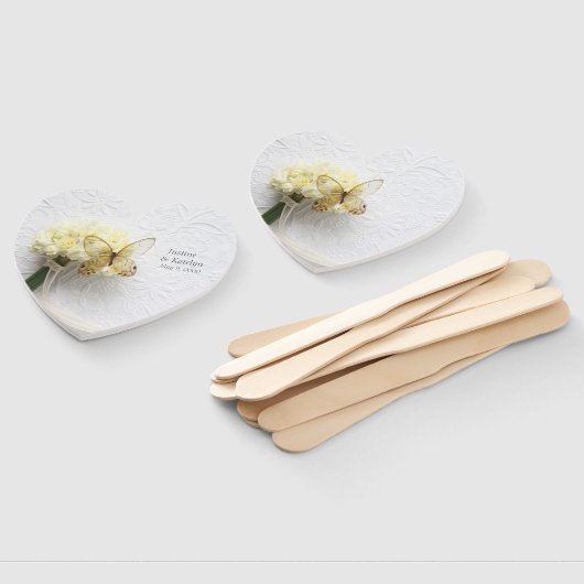 Boter op bloemboeket handwaaier (Niet-gemonteerd)