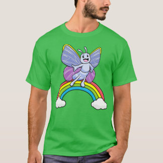 Boter op een regenboog met wolken t-shirt