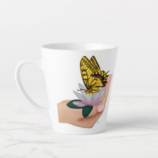 Boter op Lotus Bloom Latte Mok (Links)